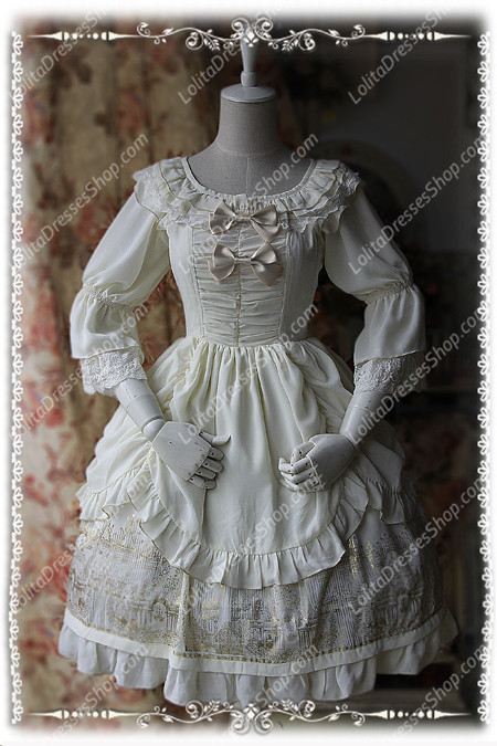 Sweet Chiffon Round Neck Infanta Lolita JSK