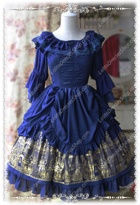 Sweet Chiffon Round Neck Infanta Lolita JSK