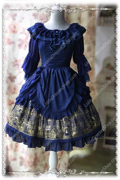 Sweet Chiffon Round Neck Infanta Lolita JSK