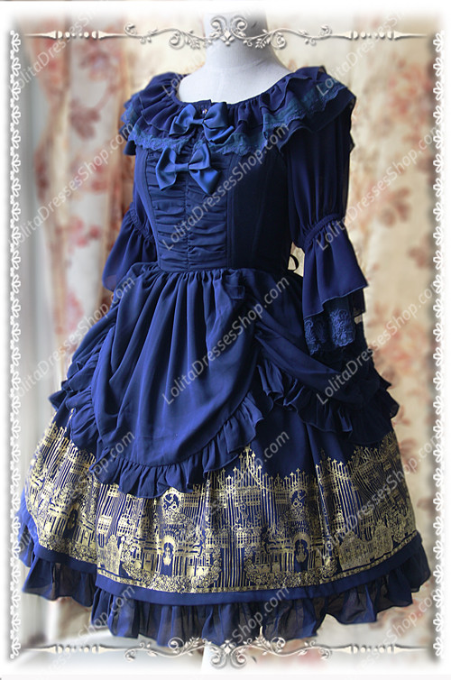 Sweet Chiffon Round Neck Infanta Lolita JSK