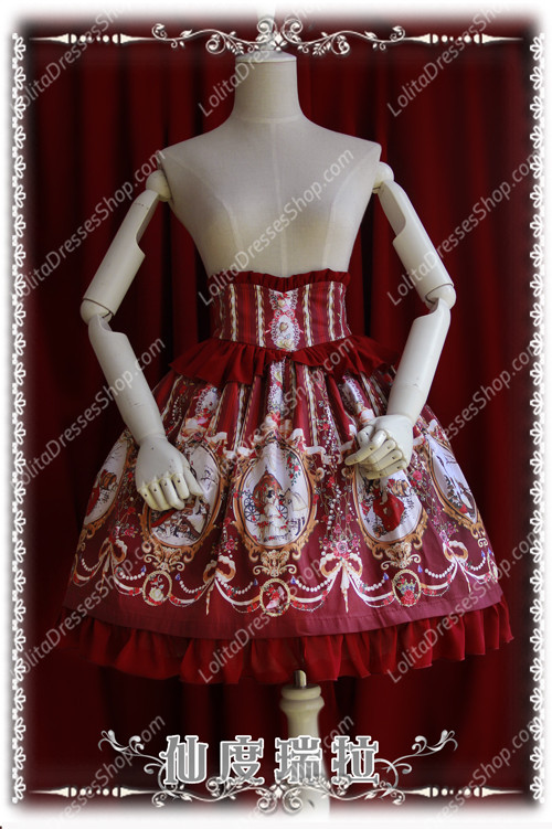 Sweet Cotten Print Cinderella Infanta Lolita SK