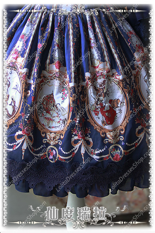 Sweet Cotten Print Cinderella Infanta Lolita SK