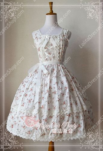 Sweet Magic Tea Party JSK Floral Piece of Flower Knot Lolita Dress