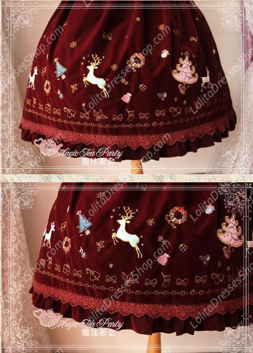 Sweet Magic Tea Party JSK Floral Christmas Embroidery Lolita Dress