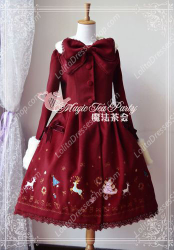 Sweet Magic Tea Party JSK Floral Christmas Embroidery Lolita Coat