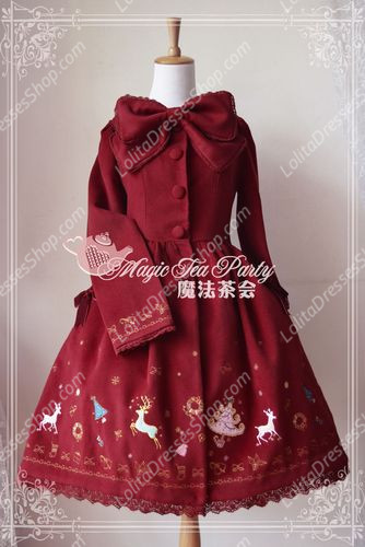 Sweet Magic Tea Party JSK Floral Christmas Embroidery Lolita Coat