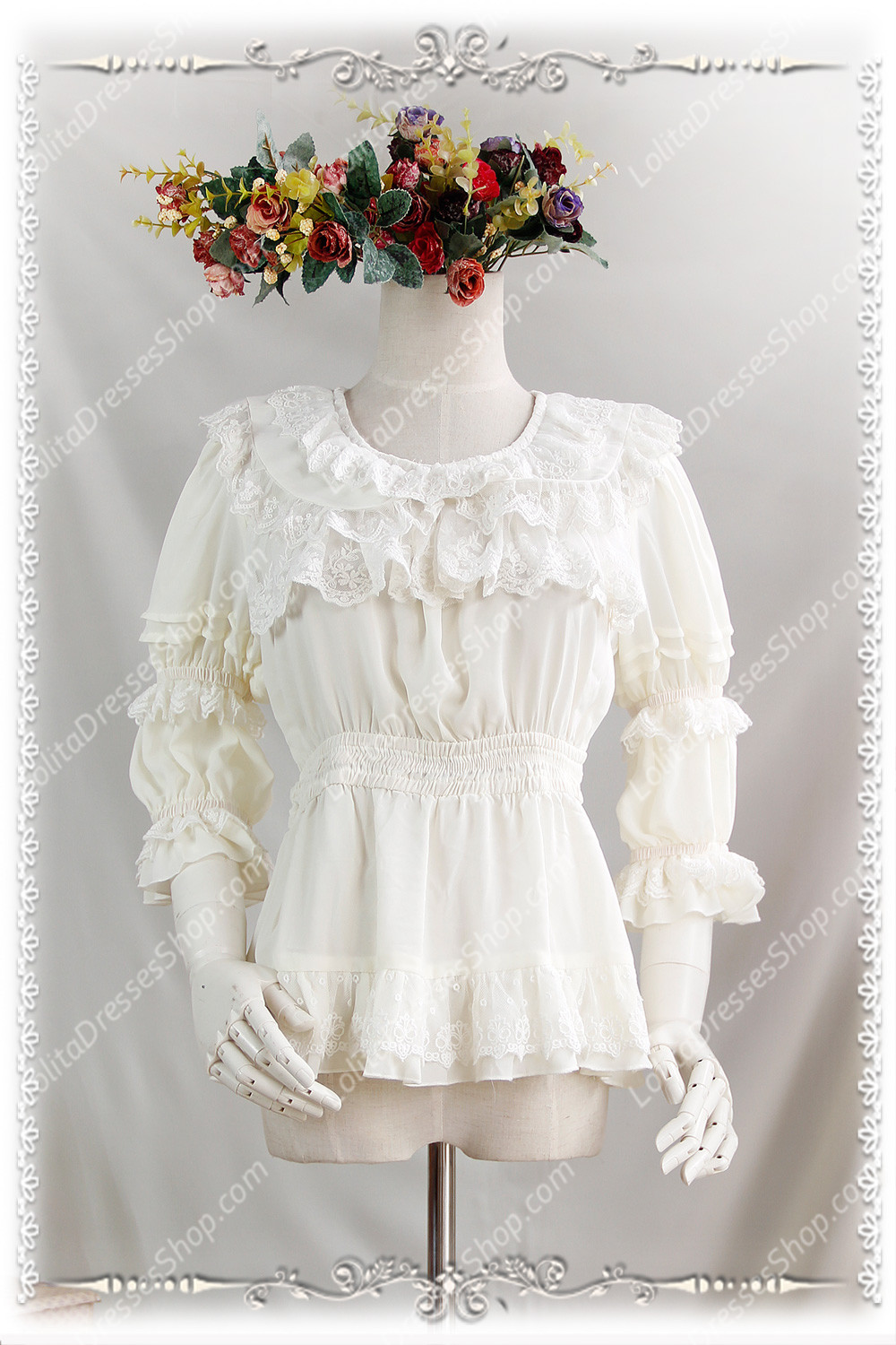 Sweet Lace Chiffon Three Quarter Infanta Lolita Shirt