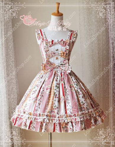 Sweet Magic Tea Party JSK Floral Strawberry Jam Lolita Dress