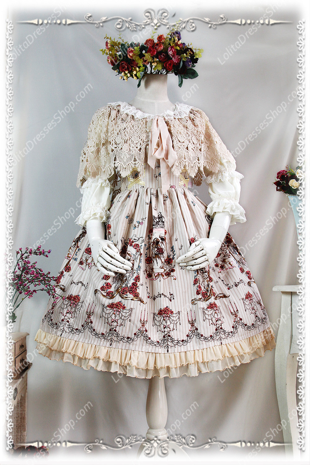 Sweet Cotten Print Jangled Infanta Lolita JSK