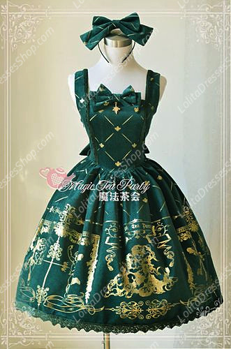 Sweet Magic Tea Party JSK Floral Velveteen Bronzing Lolita Dress