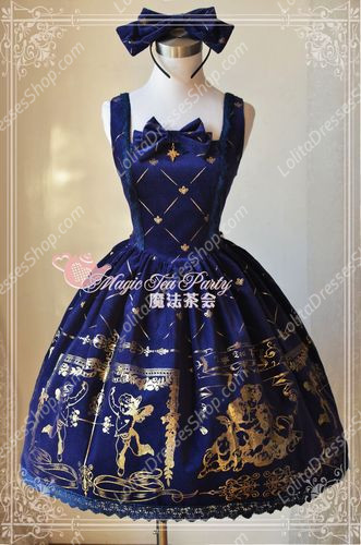 Sweet Magic Tea Party JSK Floral Velveteen Bronzing Lolita Dress