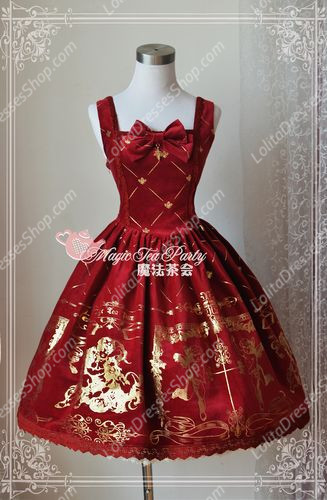 Sweet Magic Tea Party JSK Floral Velveteen Bronzing Lolita Dress