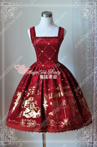Sweet Magic Tea Party JSK Floral Velveteen Bronzing Lolita Dress