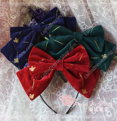 Sweet Magic Tea Party JSK Floral Velveteen Bronzing Lolita Headband