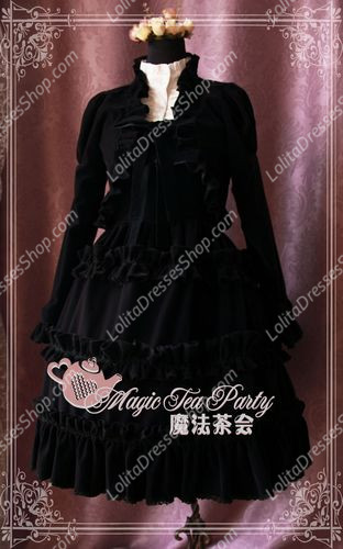 Sweet Magic Tea Party JSK Floral Velveteen suit Lolita Dress