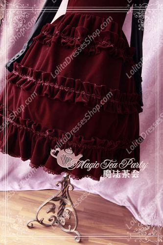 Sweet Magic Tea Party JSK Floral Velveteen suit Lolita Dress