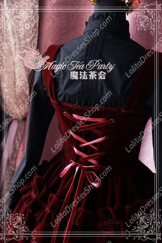 Sweet Magic Tea Party JSK Floral Velveteen suit Lolita Dress