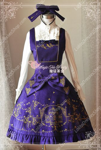 Sweet Magic Tea Party JSK Floral Gplden Embroidery Lolita Dress