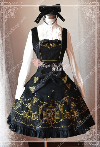 Sweet Magic Tea Party JSK Floral Gplden Embroidery Lolita Dress