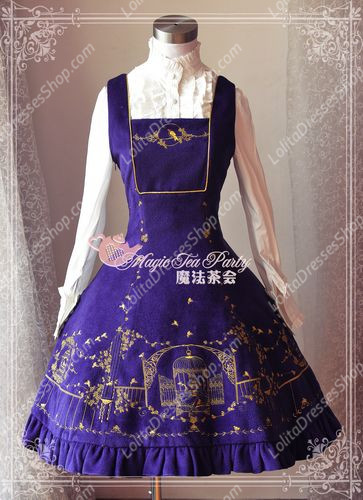 Sweet Magic Tea Party JSK Floral Gplden Embroidery Lolita Dress