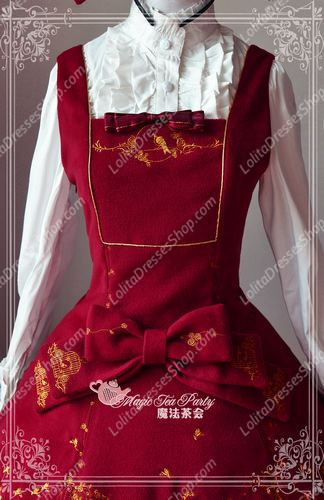 Sweet Magic Tea Party JSK Floral Gplden Embroidery Lolita Dress