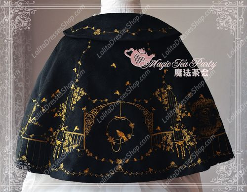 Sweet Magic Tea Party JSK Floral Gplden Embroidery Lolita Cape