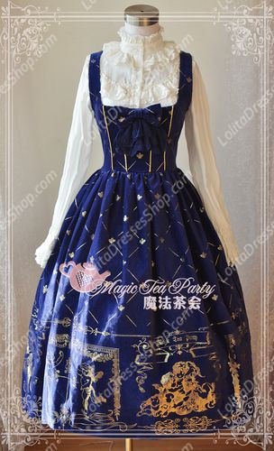 Sweet Magic Tea Party JSK Chest supporting Bronzing Long Lolita Dress