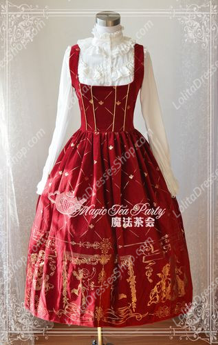 Sweet Magic Tea Party JSK Chest supporting Bronzing Long Lolita Dress