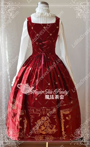 Sweet Magic Tea Party JSK Chest supporting Bronzing Long Lolita Dress