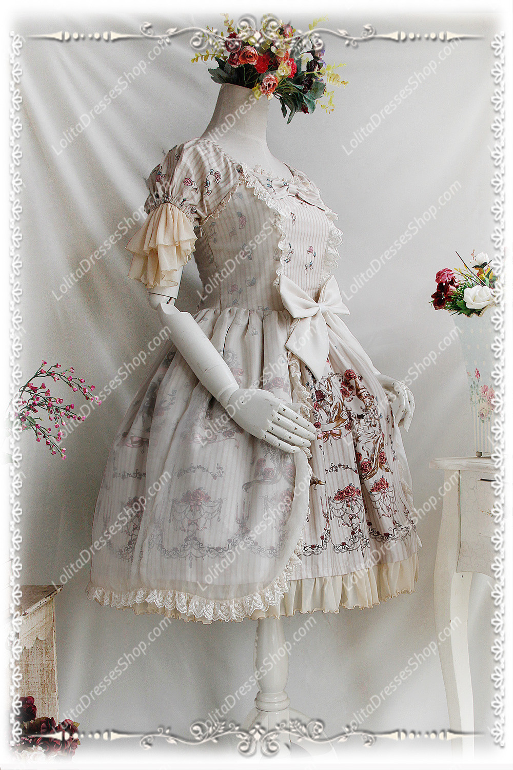 Sweet Cotten Print Jangled Infanta Lolita Dress