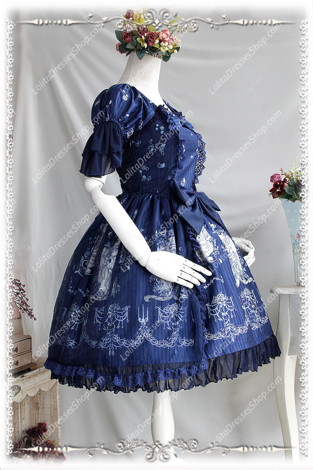 Sweet Cotten Print Jangled Infanta Lolita Dress