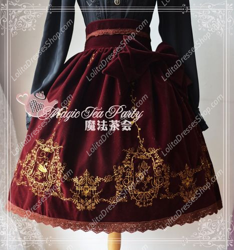 Sweet Magic Tea Party JSK Floral Swan Embroidery Lolita Half Dress