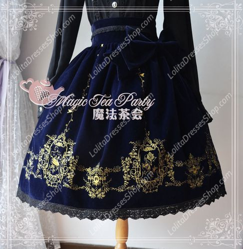 Sweet Magic Tea Party JSK Floral Swan Embroidery Lolita Half Dress