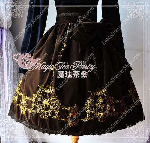 Sweet Magic Tea Party JSK Floral Swan Embroidery Lolita Half Dress