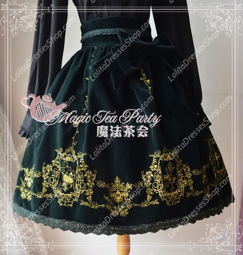 Sweet Magic Tea Party JSK Floral Swan Embroidery Lolita Half Dress