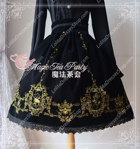 Sweet Magic Tea Party JSK Floral Swan Embroidery Lolita Half Dress