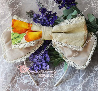 Sweet Cotten Magic Tea Party JSK Floral Flower Print Lolita Headband