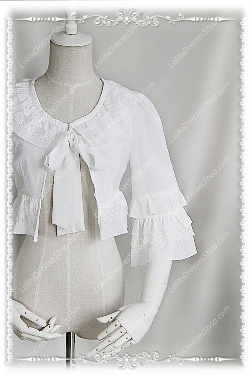 Sweet Cotten Three Quarter Chiffon Infanta Lolita Shirt