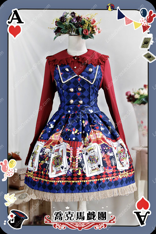 Sweet Cotten Jock Circus Print Infanta JSK Lolita Dress