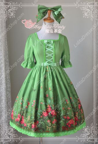 Sweet Magic Tea Party Op Floral Flower Garden Lolita Dress