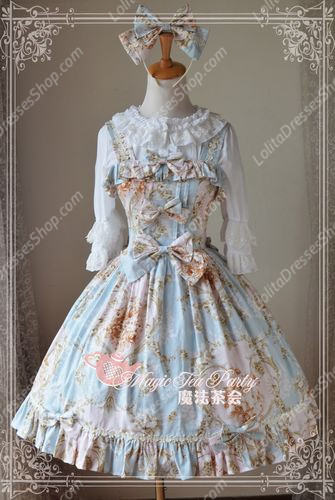 Sweet Magic Tea Party JSK Flowers Print Lolita Dress