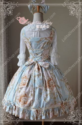 Sweet Magic Tea Party JSK Flowers Print Lolita Dress