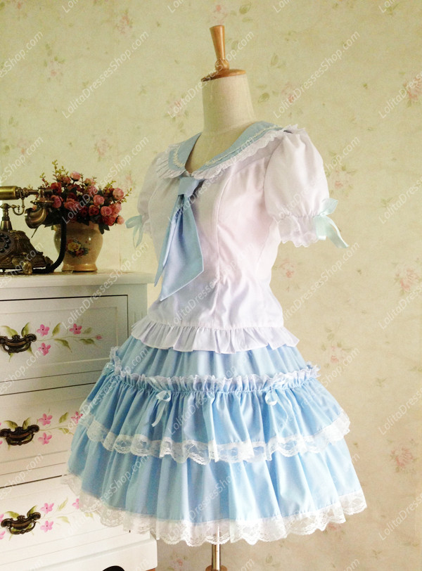 Sweet Cotten Salior Three piece-suit Lolita Dress