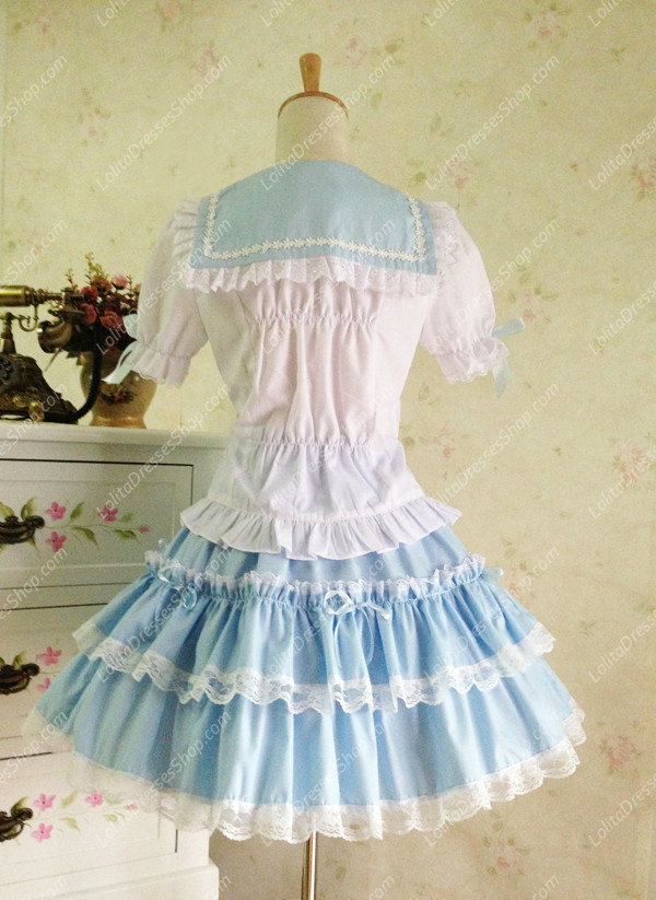 Sweet Cotten Salior Three piece-suit Lolita Dress