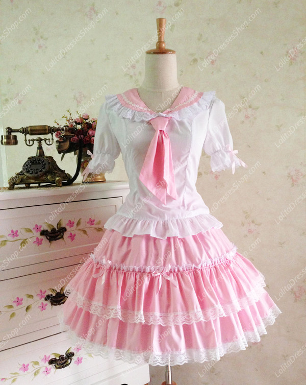 Sweet Cotten Salior Three piece-suit Lolita Dress