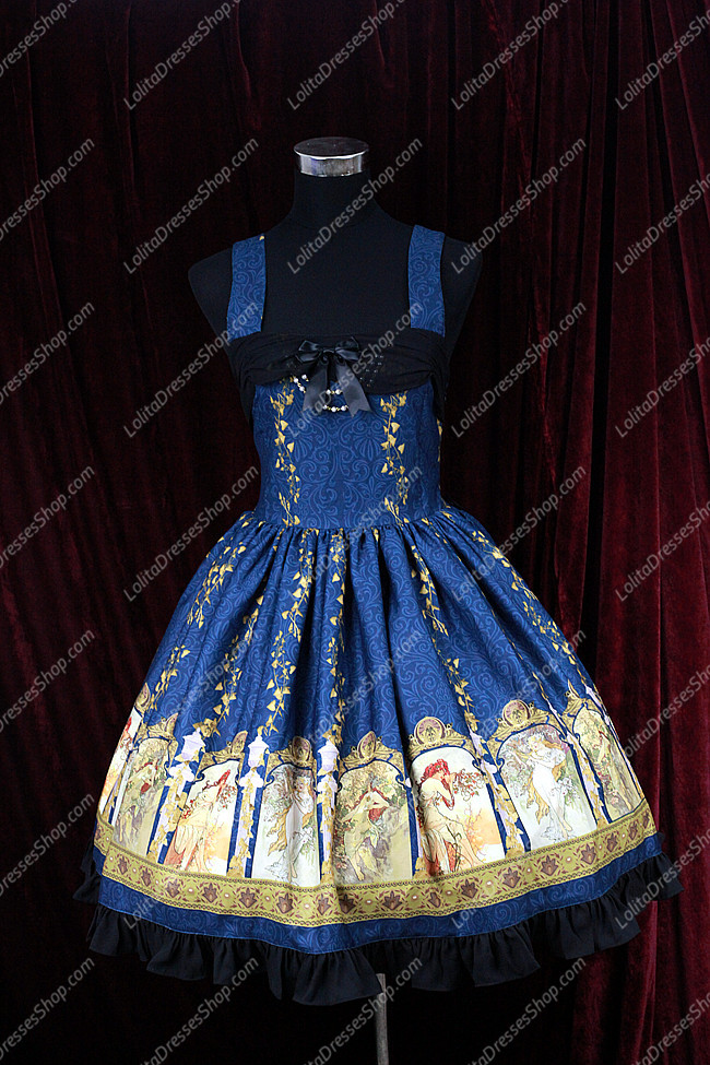 Sweet Cotten Original Print Souffle Song Lolita JSK Slip Dress