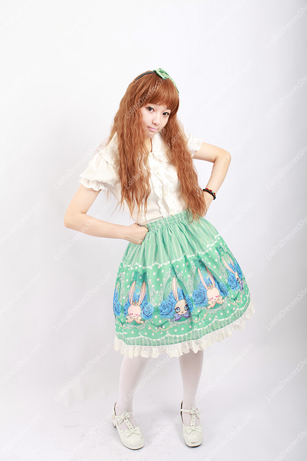 Sweet Cotten Original Print Rabbit Souffle Song Lolita Overskirt