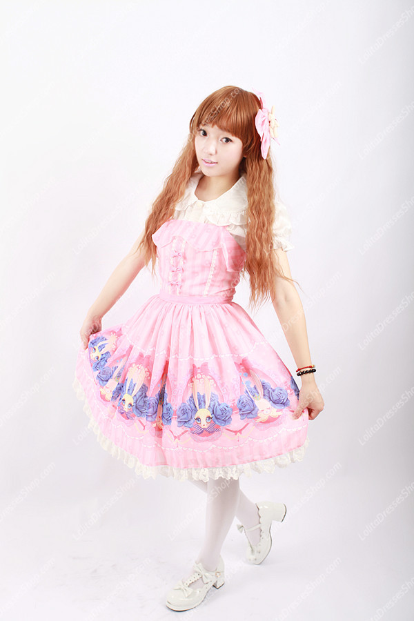 Sweet Cotten Original Print Rabbit Souffle Song Lolita Dress