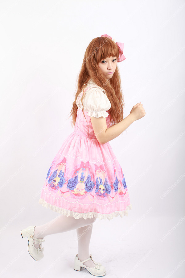 Sweet Cotten Original Print Rabbit Souffle Song Lolita Dress