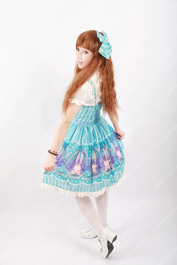 Sweet Cotten Original Print Rabbit Souffle Song Lolita Dress